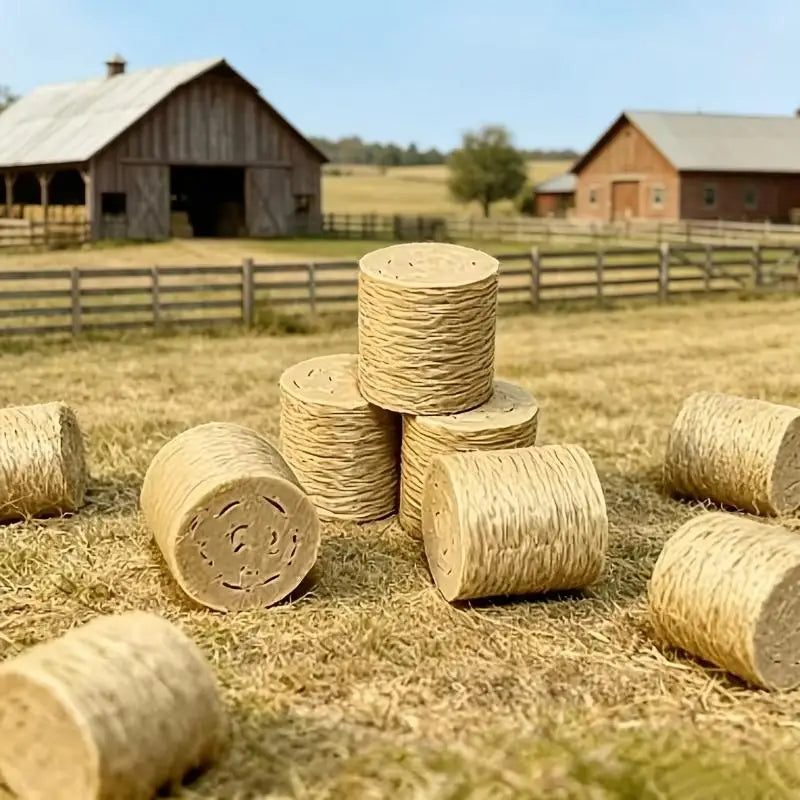 Miniature Hay Bale Farm Ornaments 8/16 Pcs – Landscape Décor