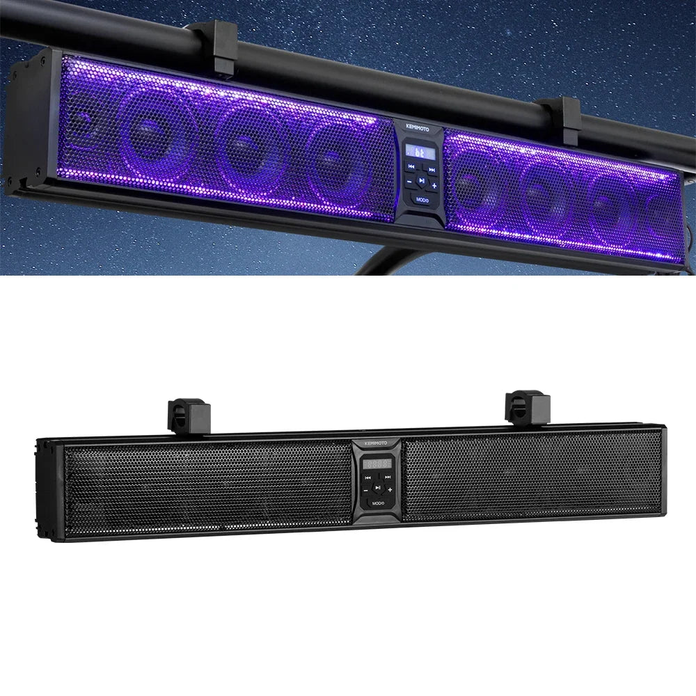 UTV RGB Sound Bar Bluetooth 5.0 | Fits 1.75–2.25" Roll Bars