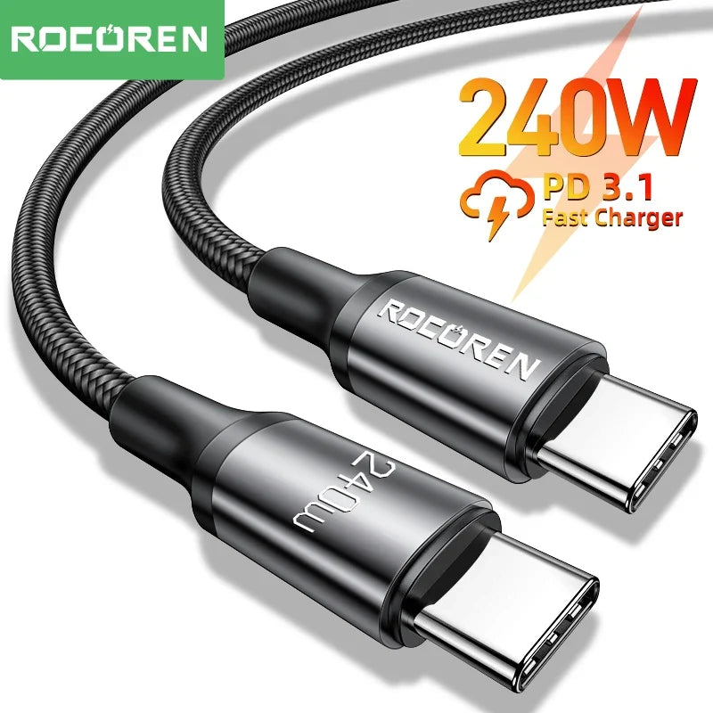 Rocoren 240W USB-C Cable PD 3.1 Fast Charging 5A 2M/3M