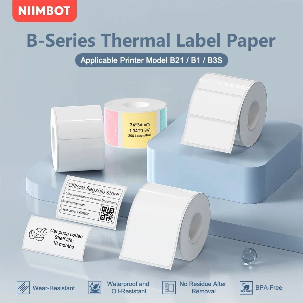 Niimbot B-Series Thermal Label Roll – B1 B21 B3S Self-Adhesive