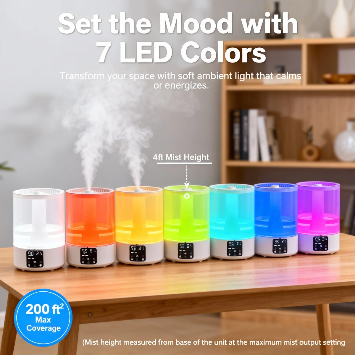 Ultrasonic Cool Mist Humidifier & Aromatherapy Diffuser LED