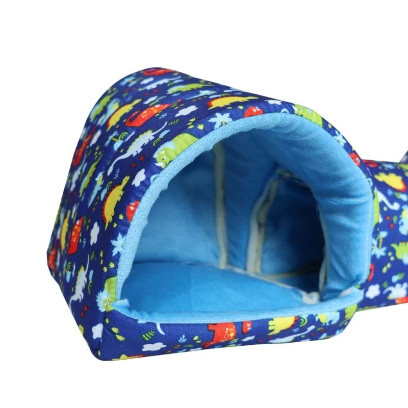 Soft Fleece Hamster Tunnel Bed & Cave House for Small Pets