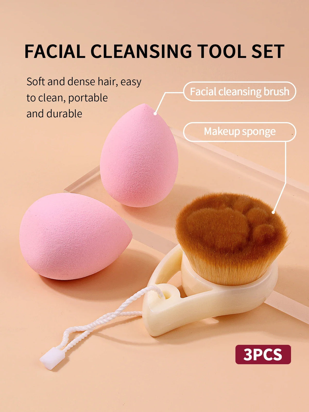 Facial Cleansing Kit – Soft Face Brush & Makeup Sponges