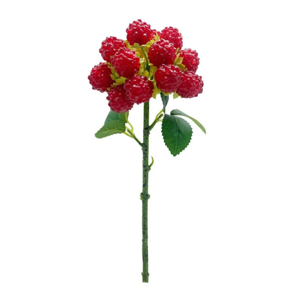 Raspberry Artificial Berry Branches – Faux Fruit Floral Decor