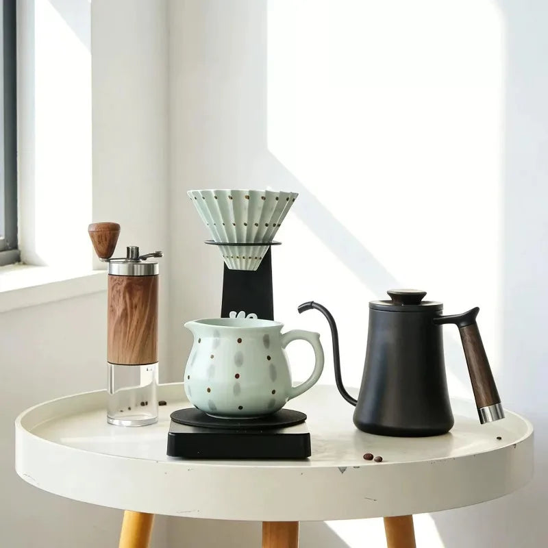 Hand-Painted Ceramic Pour Over Coffee Dripper & Carafe Set
