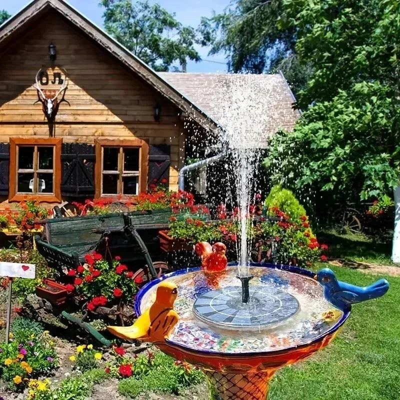 Solar Fountain Pump 16cm Floating 8 Nozzles – Garden Pond Bird Bath