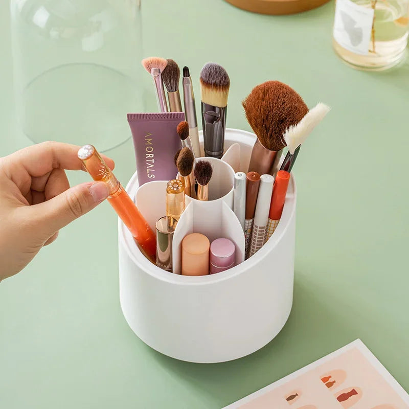 360° Rotating Makeup Brush Organizer | 7-Grid Desktop Holder