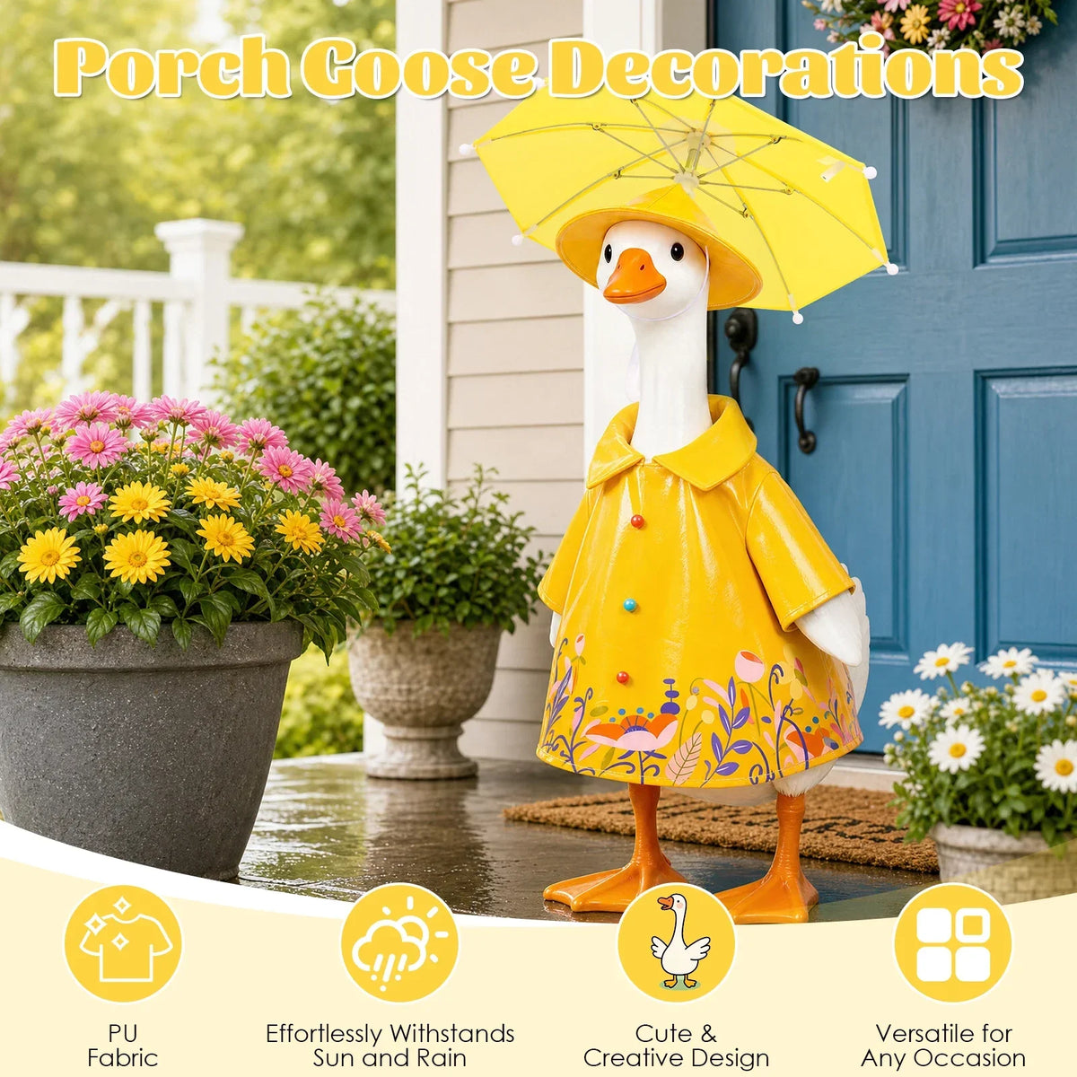 Porch Goose Raincoat Outfit Set – Hat, Umbrella & Clothes