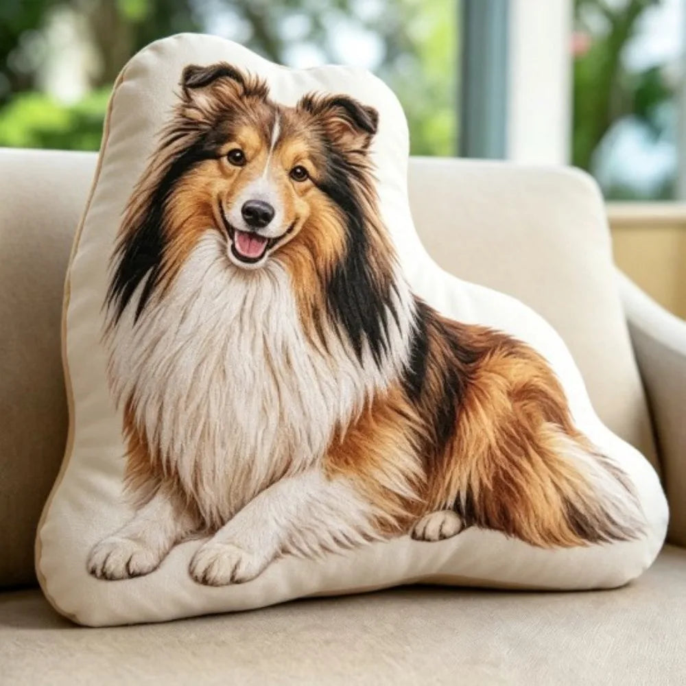 Shiba Dog Shaped Throw Pillow – Soft Plush Animal Cushion