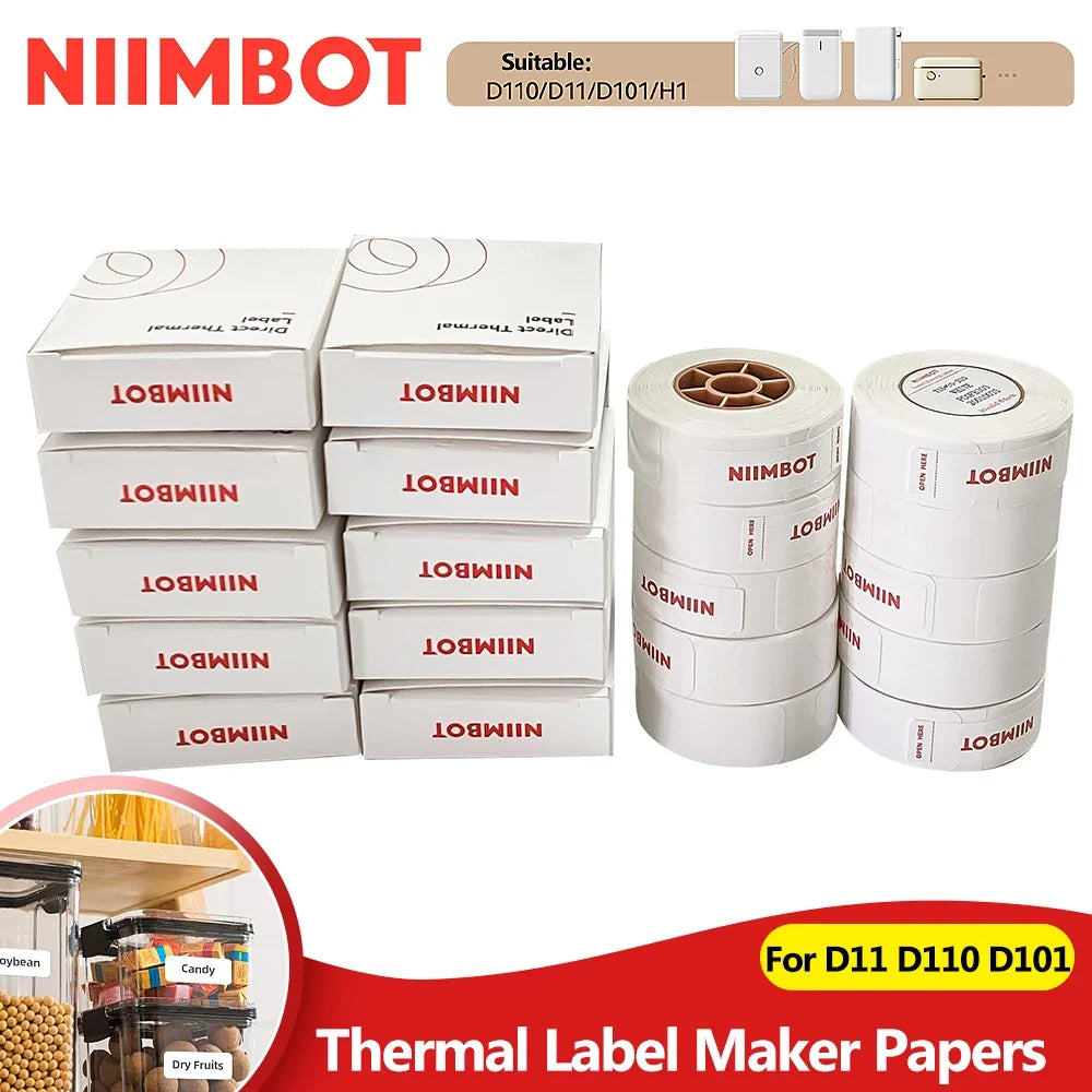 Niimbot Thermal Label Paper – Waterproof White Tape D11 D110