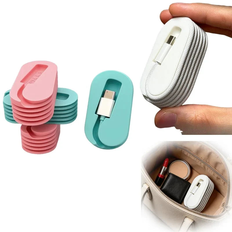 2Pcs Portable C-Type Cable Winder & Travel Cable Organizer