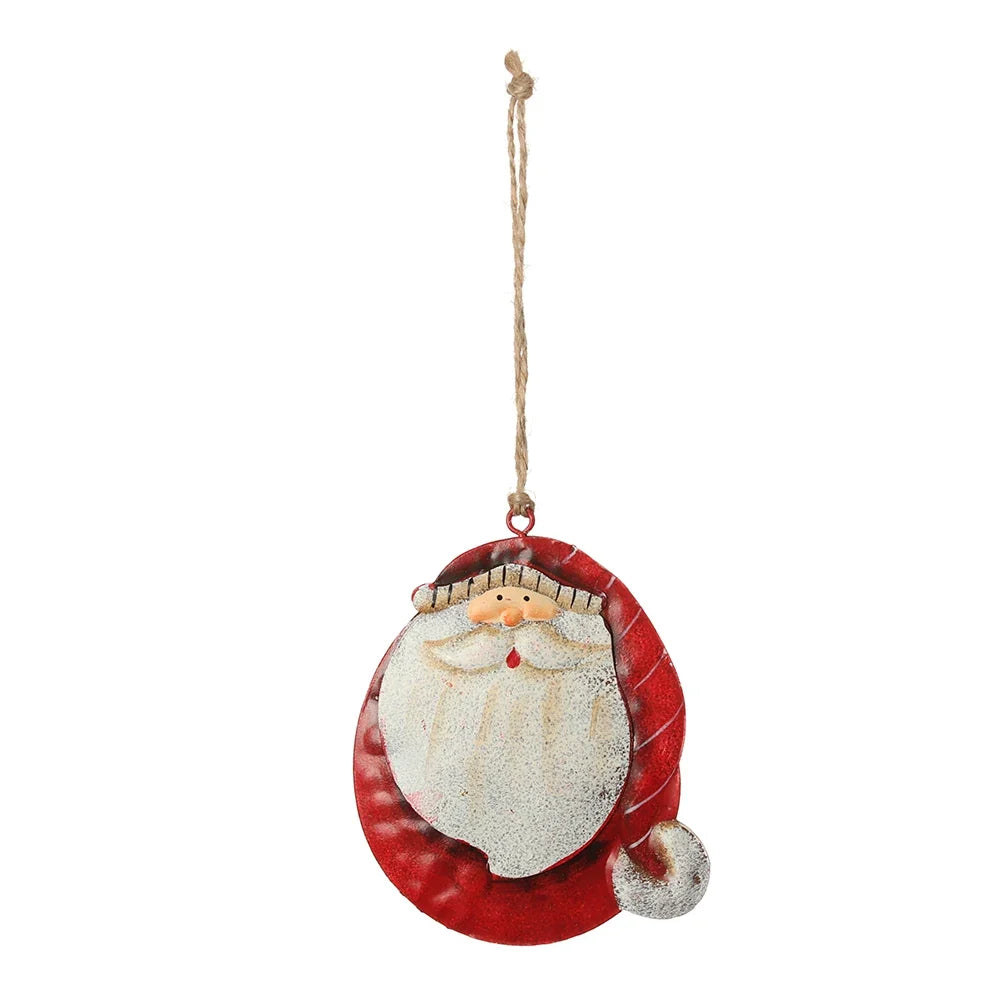 Retro Metal Christmas Ornaments – Angel, Santa & Snowman Pendants