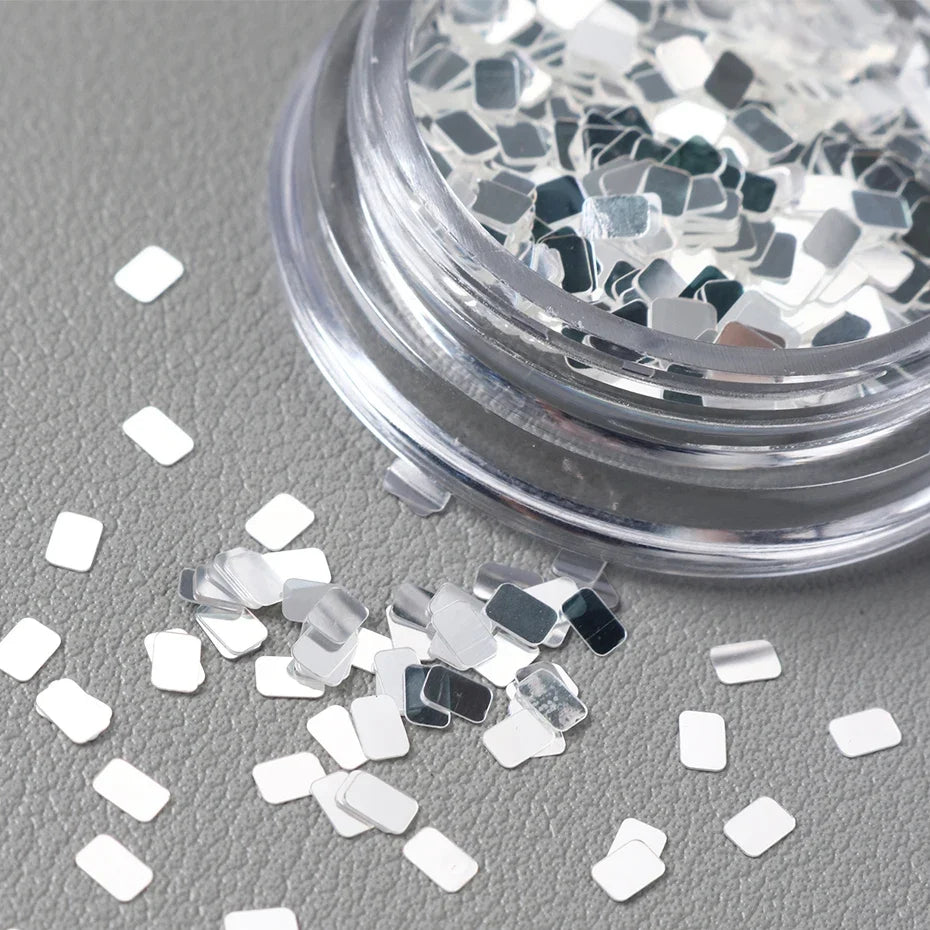 Holographic Square Silvery Nail Art Sequins | DIY Paillette