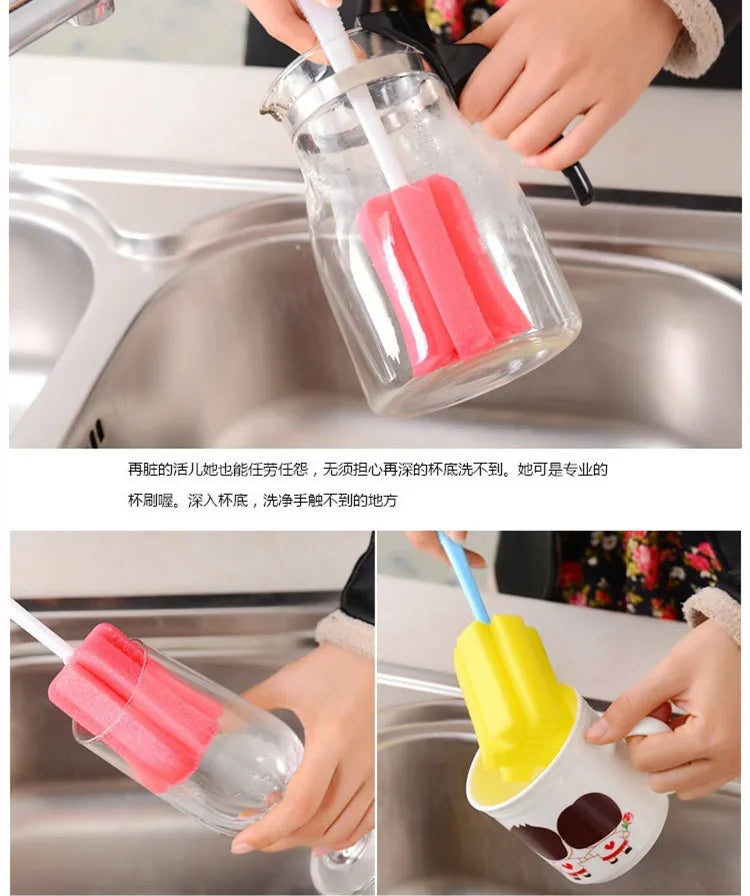 2-Pack Sponge Brush Set for Wine Glasses, Bottles & Cups