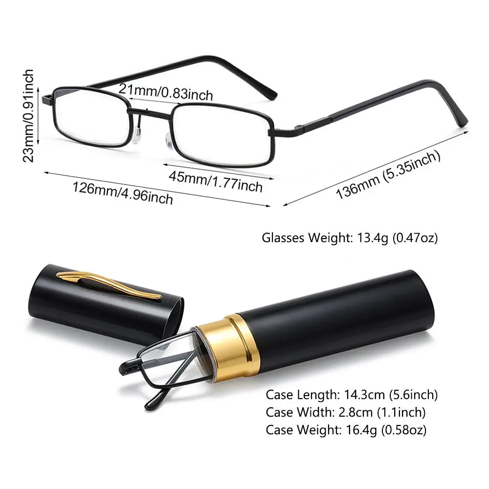 KLASSNUM Anti-Blue Light Reading Glasses +1.0–+4.0 & Tube Case