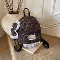 Leopard Print Flannel Backpack – Preppy Women's Commuter Bag