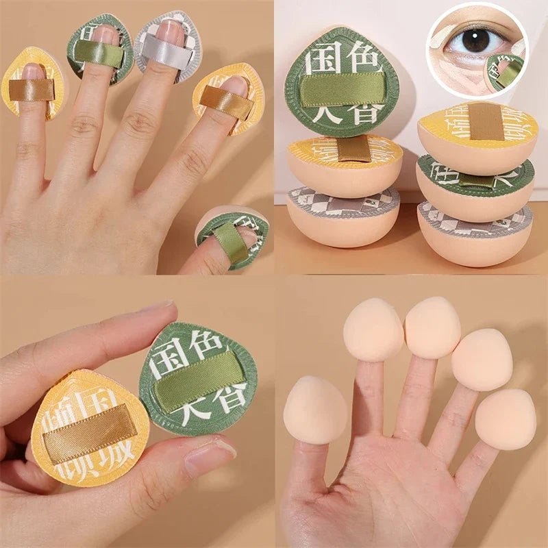 Mini Finger Cushion Puff Set 9pcs – Wet & Dry Makeup Sponge