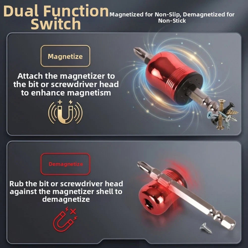 Magnetic Screwdriver Bit Holder 6.35mm Magnetizer Demagnetizer