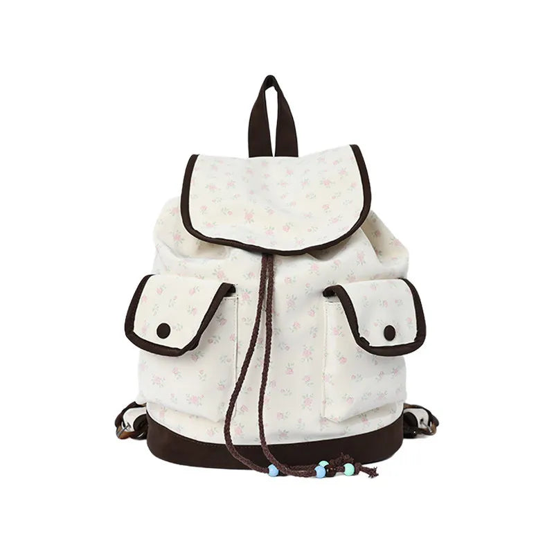 Floral Canvas Drawstring Backpack for Women | Nixie