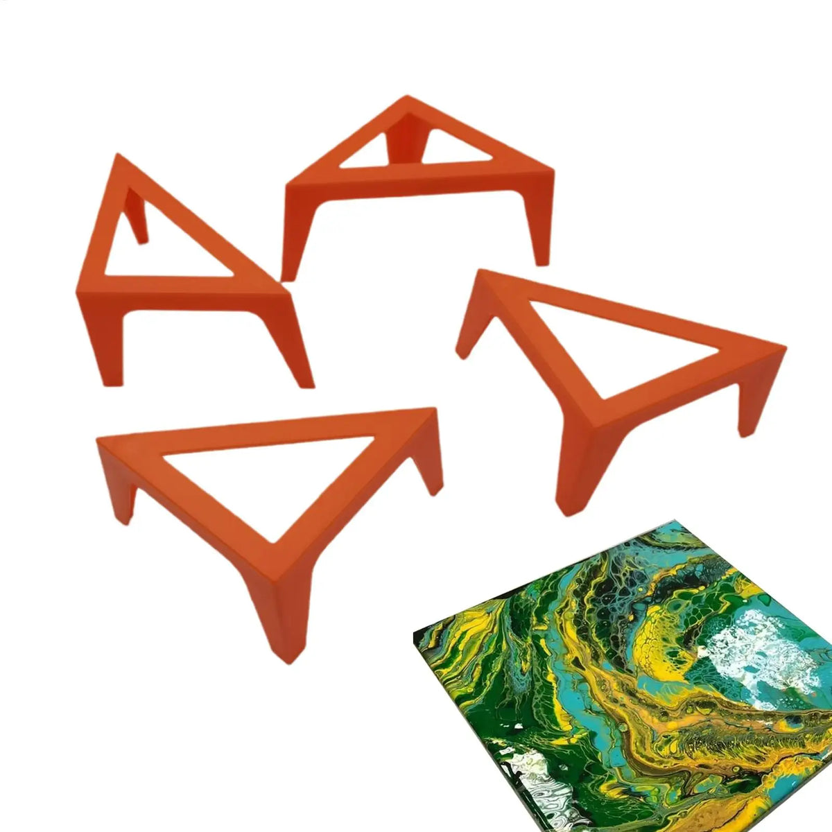 Mini Triangle Canvas Paint Pouring Stands – 4-Pack Risers