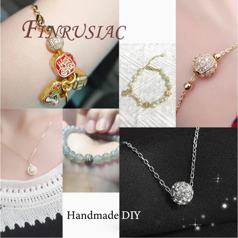 18K Gold Plated Zircon Spacer Beads 6mm 8mm 10mm – DIY Jewelry
