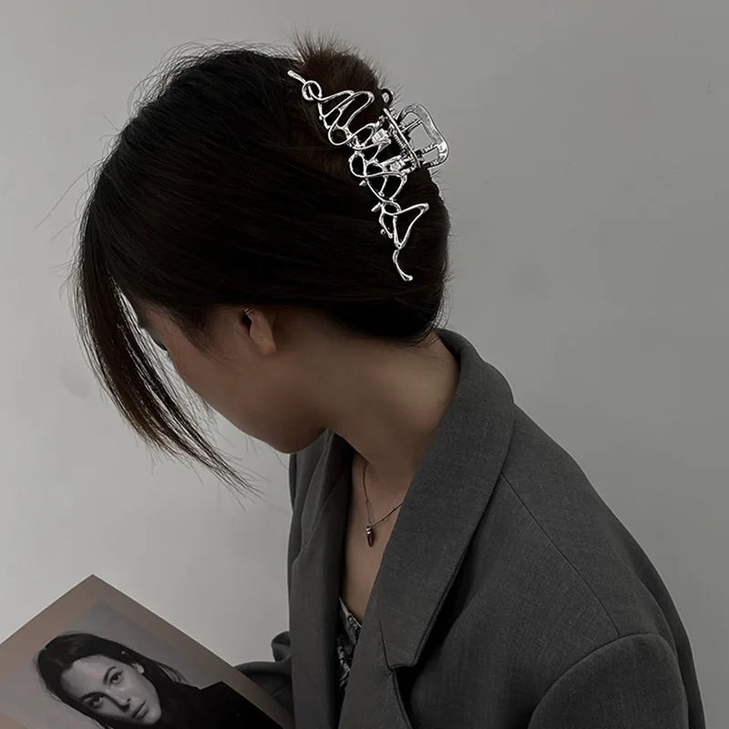Metal Geometric Hair Claw Clips – Korean Style Barrettes Women