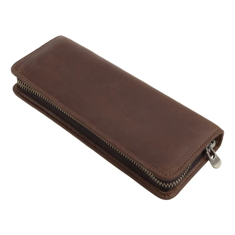 ZHUTING Retro Leather Pencil Case | Compact Pen Bag Gift