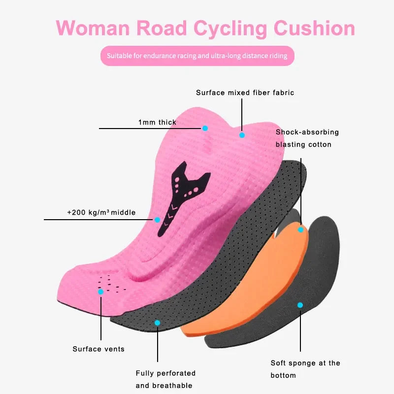 X-TIGER Women's 5D Padded Cycling Bib Shorts | Side Pockets