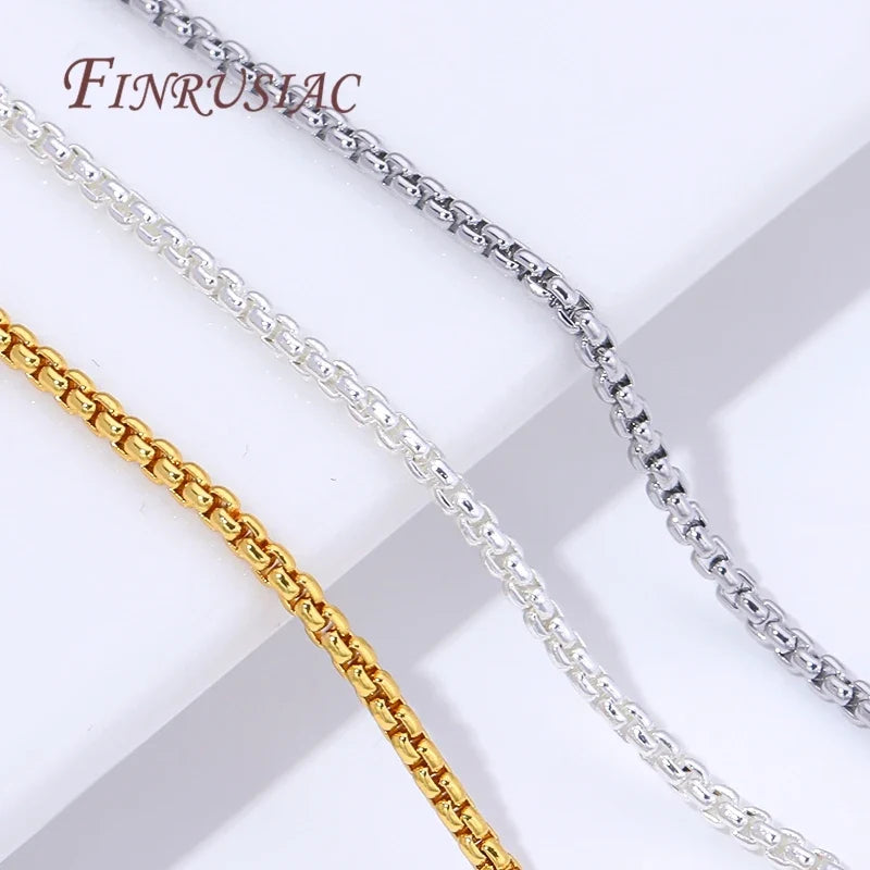 50cm 18K Gold Plated Box Chain Necklace | DIY Jewelry