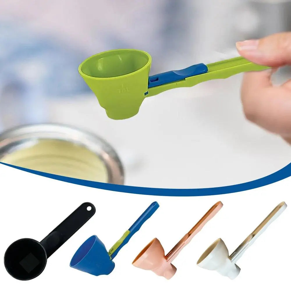 2-in-1 Sliding Coffee Scoop & Funnel | Reusable Plastic Tool