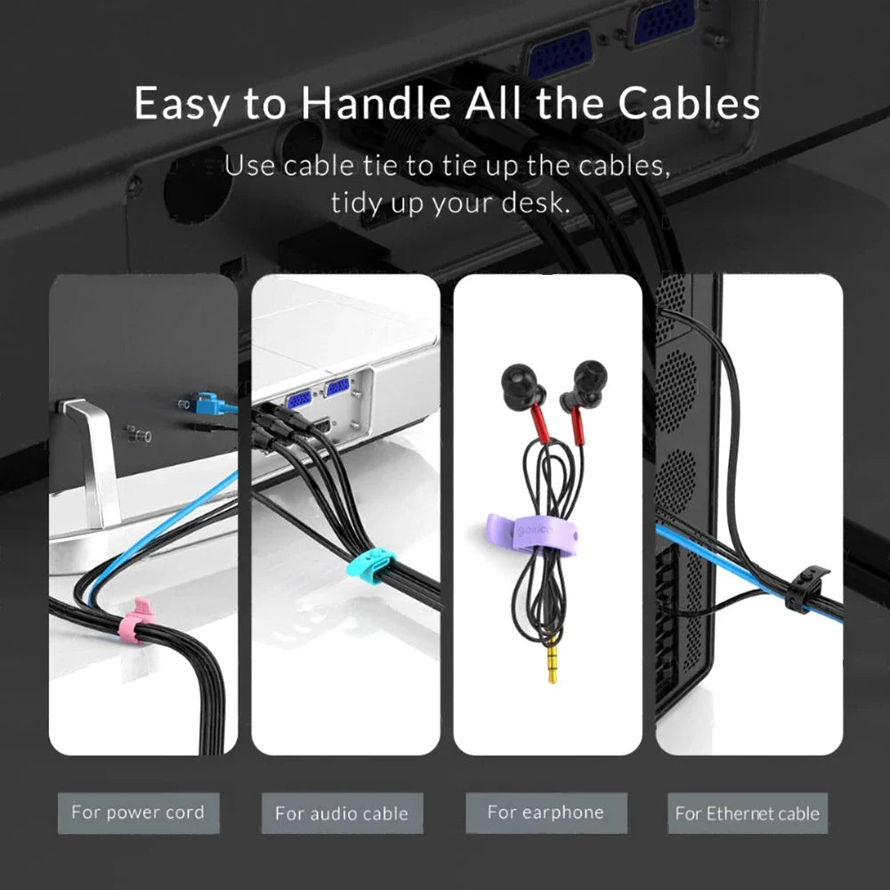 Reusable Silicone Cable Ties Cord Organizer – 4/12/20 Pack