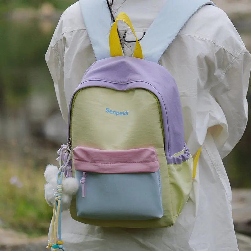 Color-Block Unisex Backpack | Travel & Student Daypack