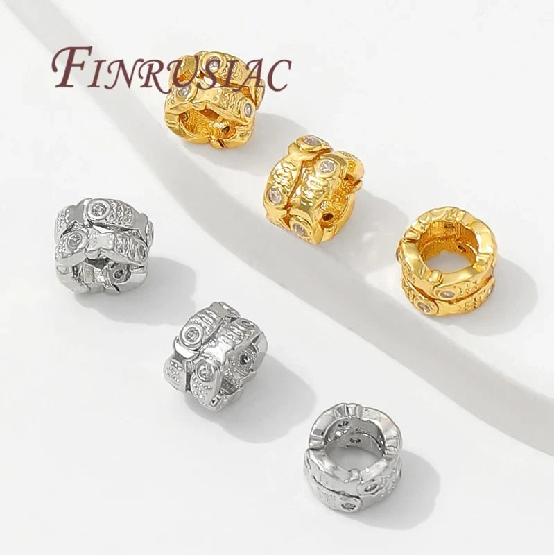 18K Gold Plated Zircon Spacer Beads – DIY Jewelry Making