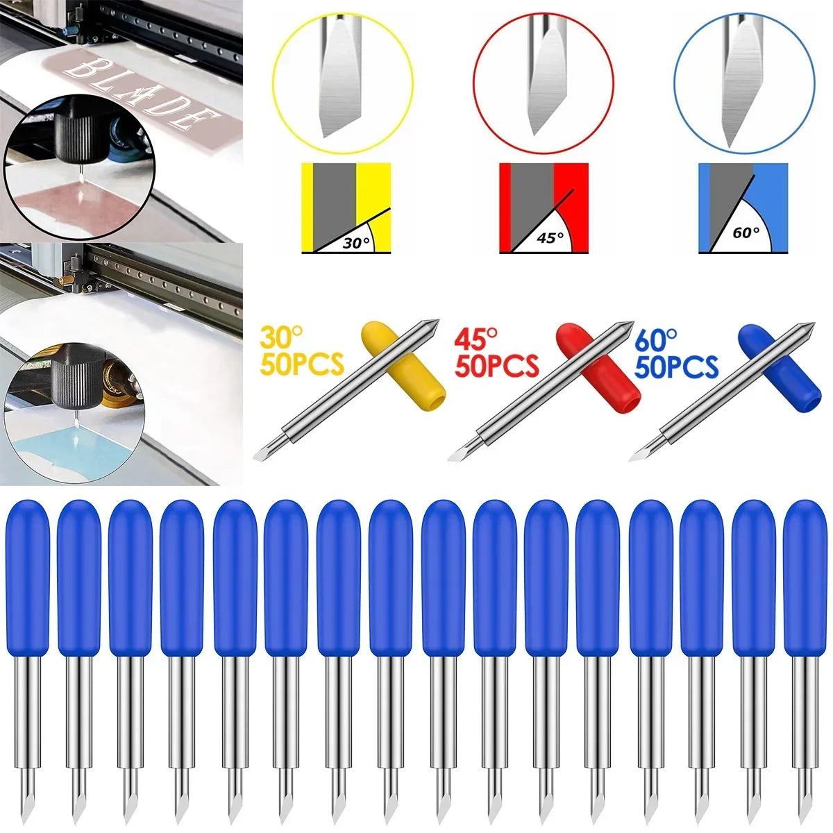 30/45/60° Tungsten Steel Replacement Blades for Cutting Plotters