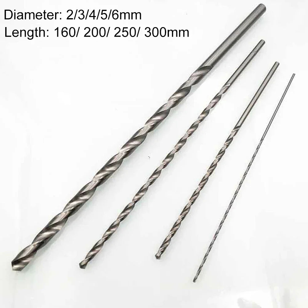 HSS Extra Long Twist Drill Bits Set 2–6mm | 160–300mm