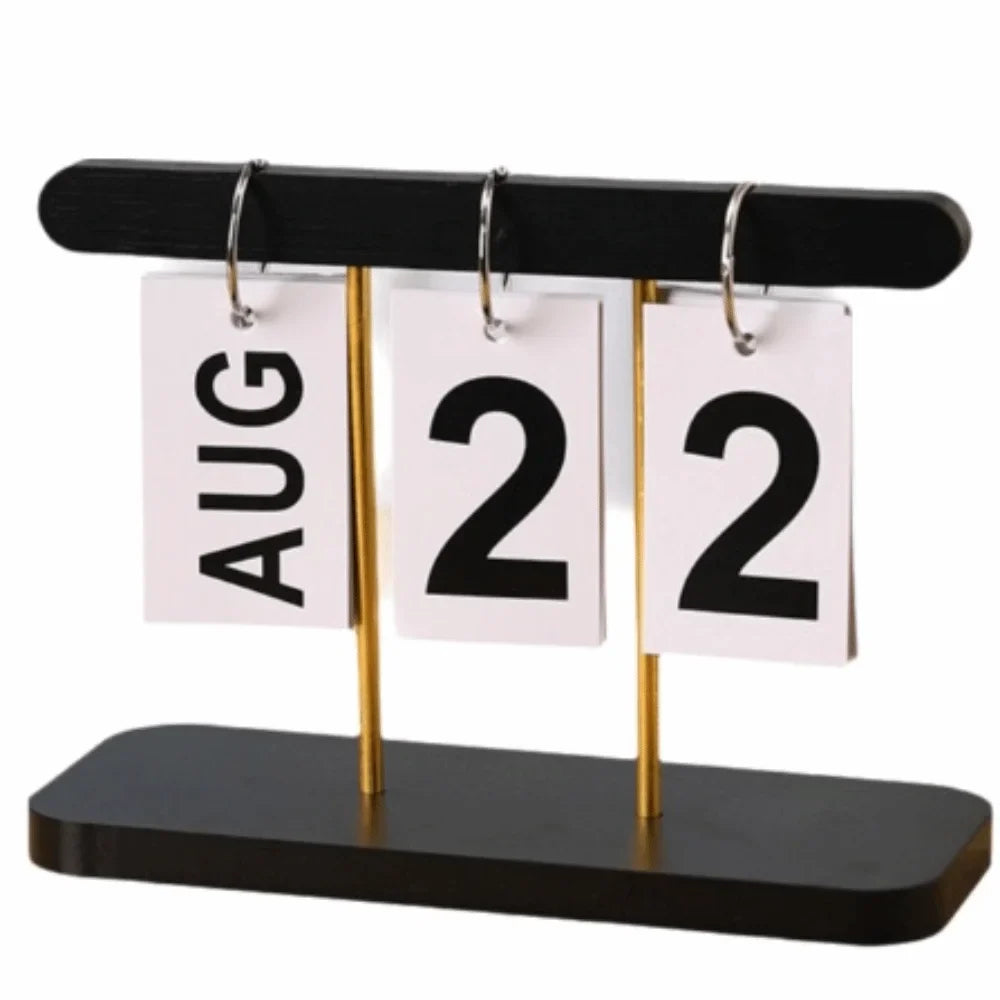 Wooden Flip Desk Calendar – Minimalist Perpetual Home Decor