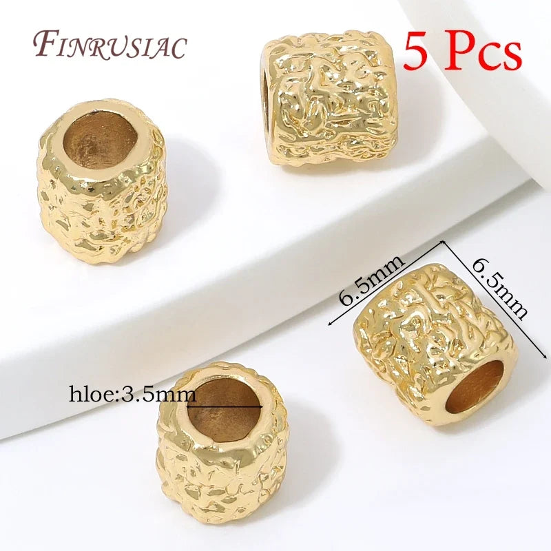 18K Gold Plated Zircon Spacer Beads – Brass DIY Jewelry Findings
