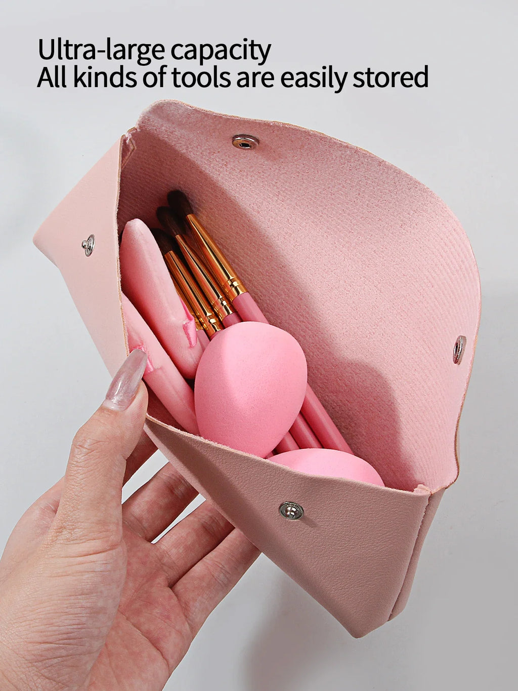 Large Makeup Brush Storage Bag – Travel Toiletry & Stationery Pouch