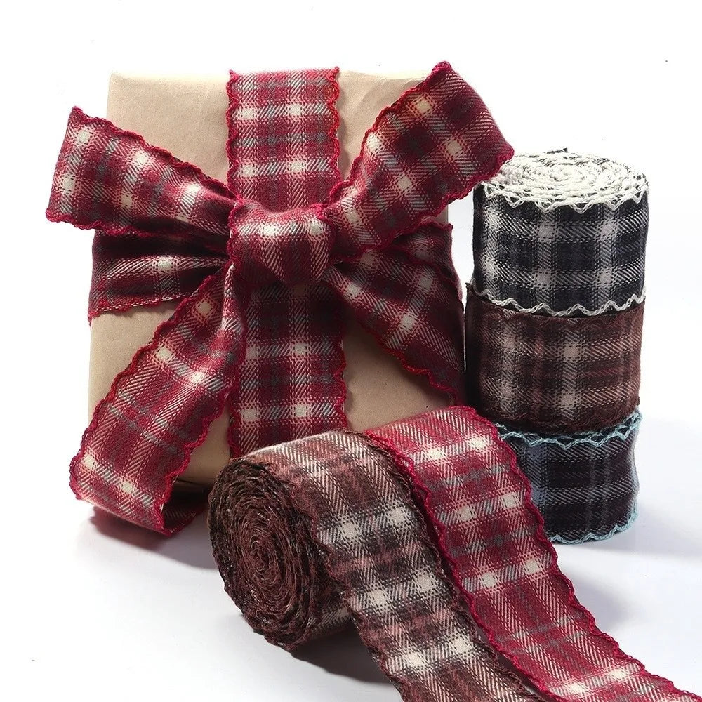 Plaid Wavy Edge Ribbon – British Style DIY Sewing & Gift Wrap