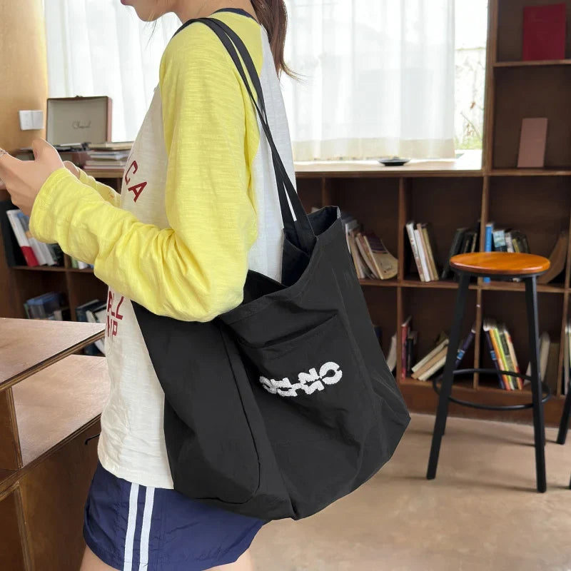 Women's Large Nylon Tote Shoulder Bag – Casual Commuter