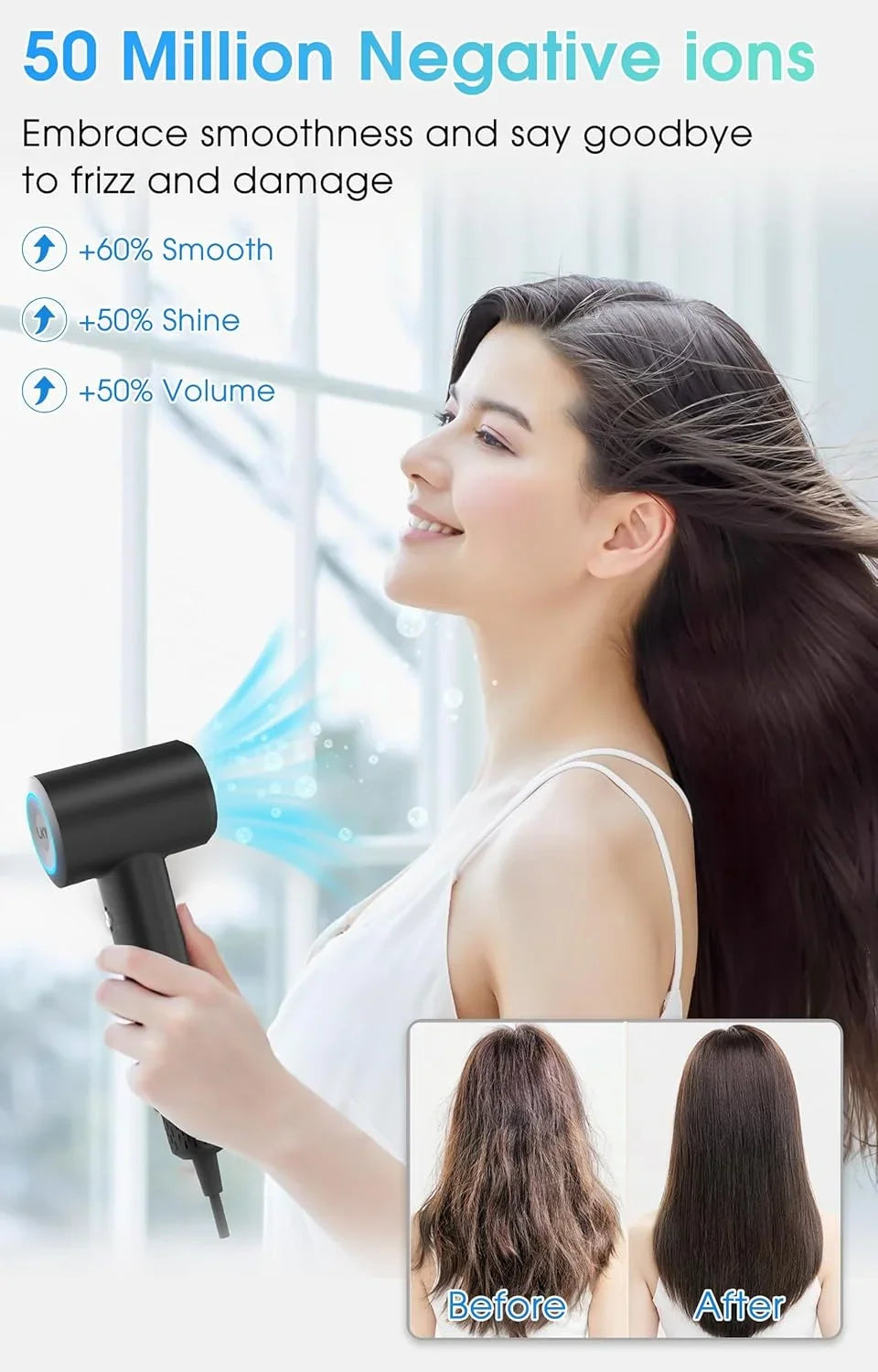 MORECOO 110,000 RPM Ionic Hair Dryer – 1500W Brushless Motor