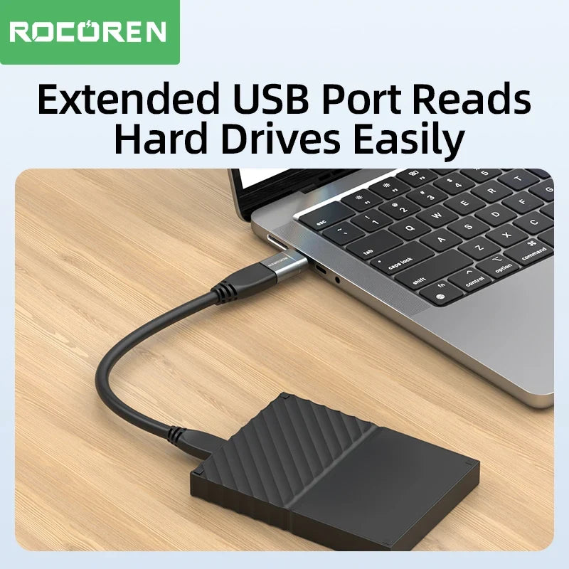 Rocoren USB-C to USB-A 3.0 OTG Adapter – MacBook & Android