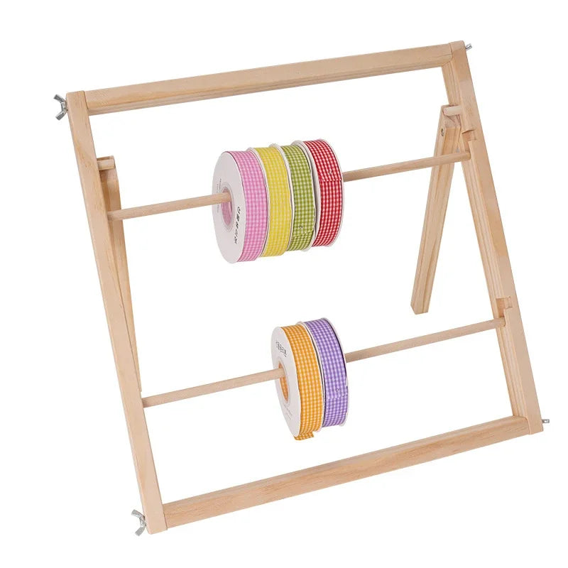 Bamboo Ribbon Storage Display Rack – Yarn & Spool Organizer