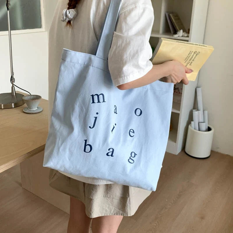 Korean Canvas Tote Bag – Retro Large Capacity Crossbody