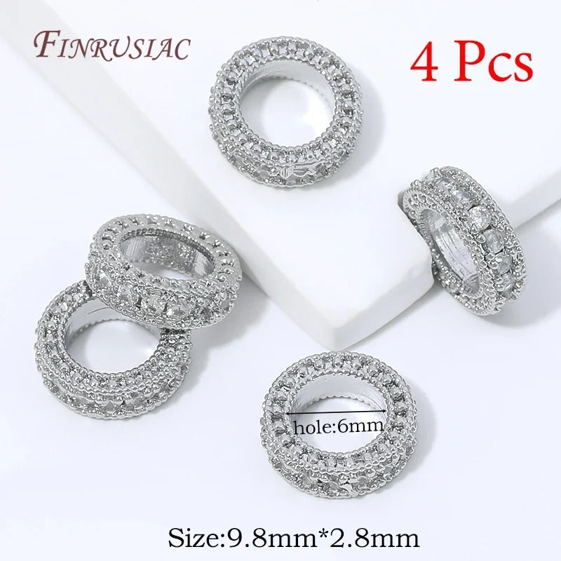 18K Gold Plated Zircon Spacer Beads – Brass DIY Jewelry Findings