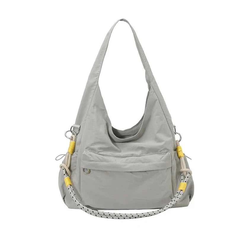 Women's Nylon Woven Rope Tote Crossbody Large Capacity Bag