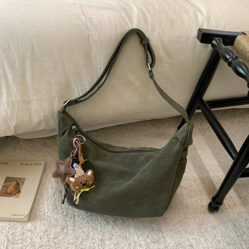 Vintage Suede Hobo Bag Women – Large Capacity Work Tote