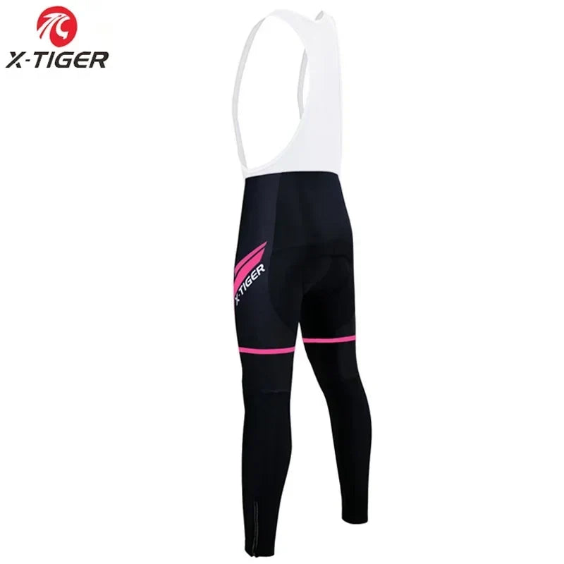 X-TIGER Women's Thermal Cycling Bib Tights | Winter MTB Pants