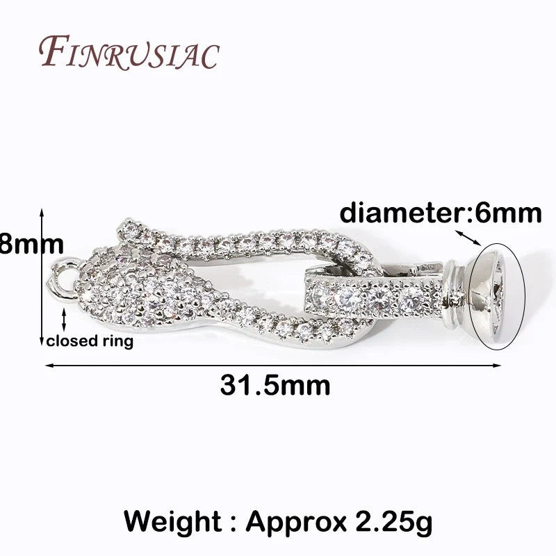 18K Gold Plated Zircon Connector Lock Clasp | DIY Jewelry