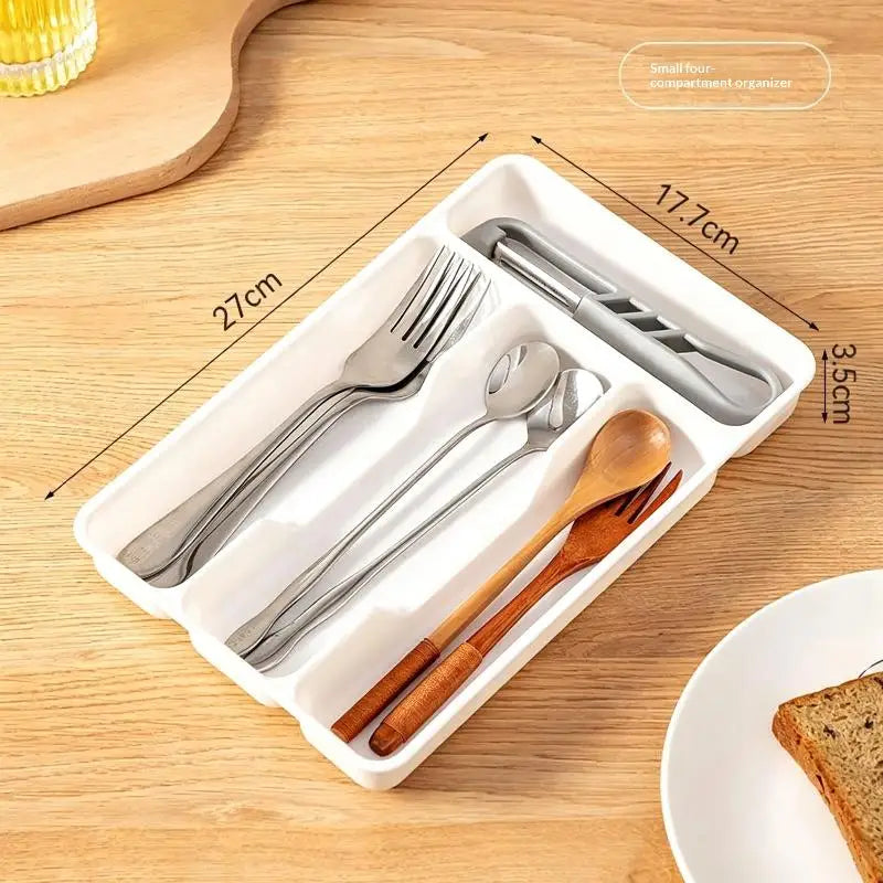 BPA-Free Stackable Cutlery Organizer | Multi-Compartment Kitchen Tray